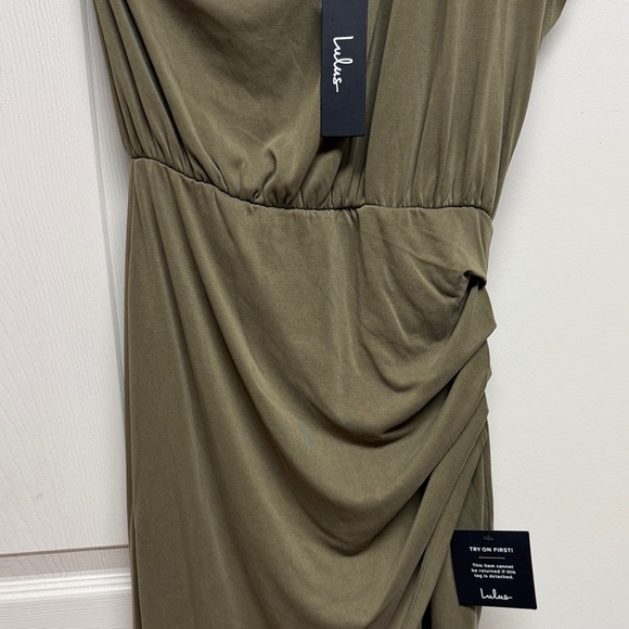 Lulu's Chic Olive One-Shoulder Dress - Picture 5 of 15